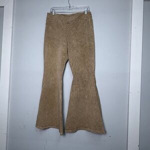The Rustic Rack Tan Acid Wash Flare Leg Bell Bottom Stretch Pants Womens 2X USA